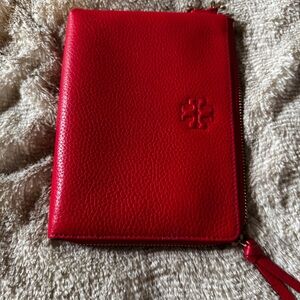 Tory Burch Cherry Red Leather Pouch
